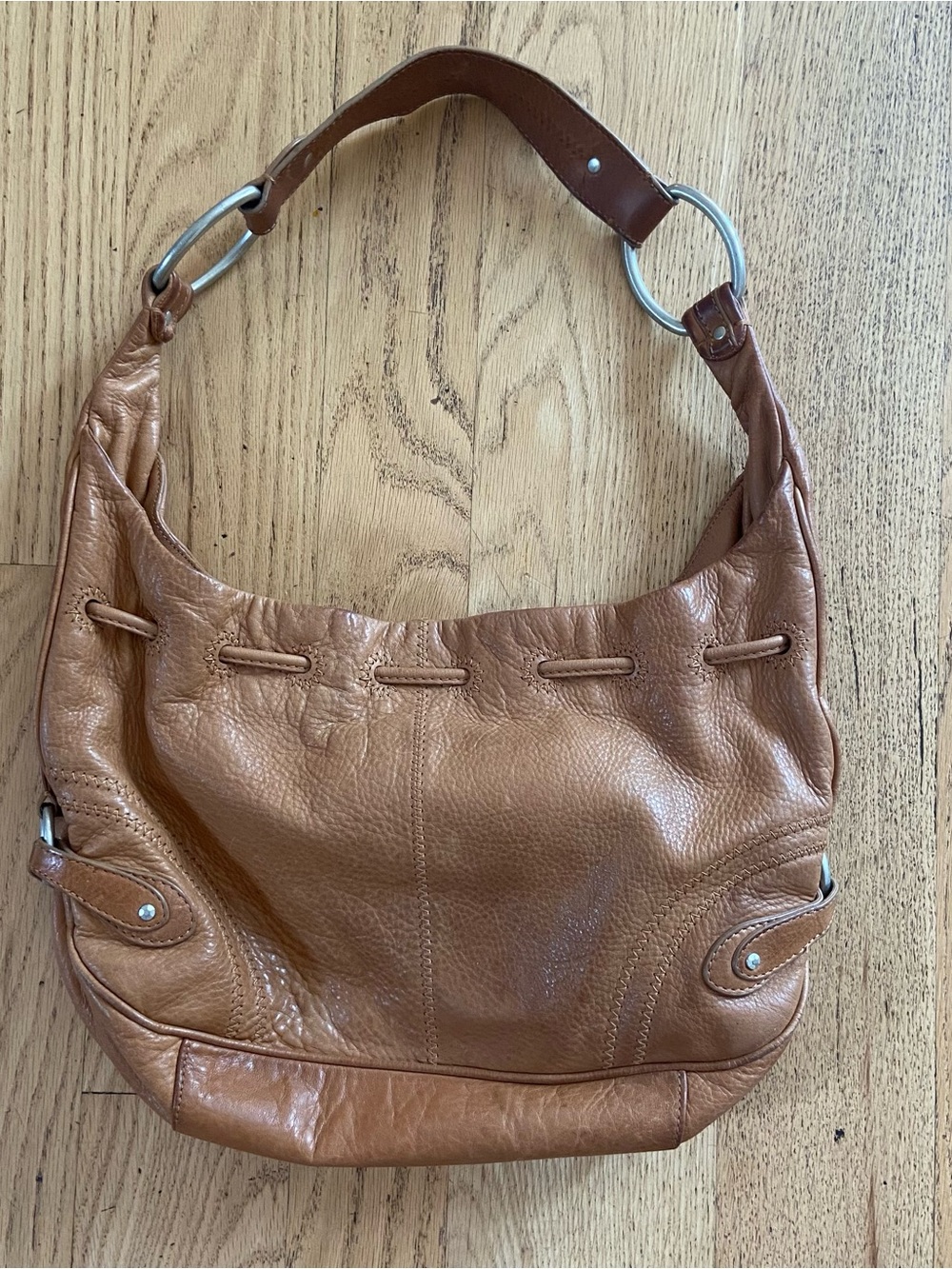 Vtg Sigrid Olsen Leather Hobo Shoulder Bag Brown Slouchy Purse Classic Boho - Picture 4 of 15